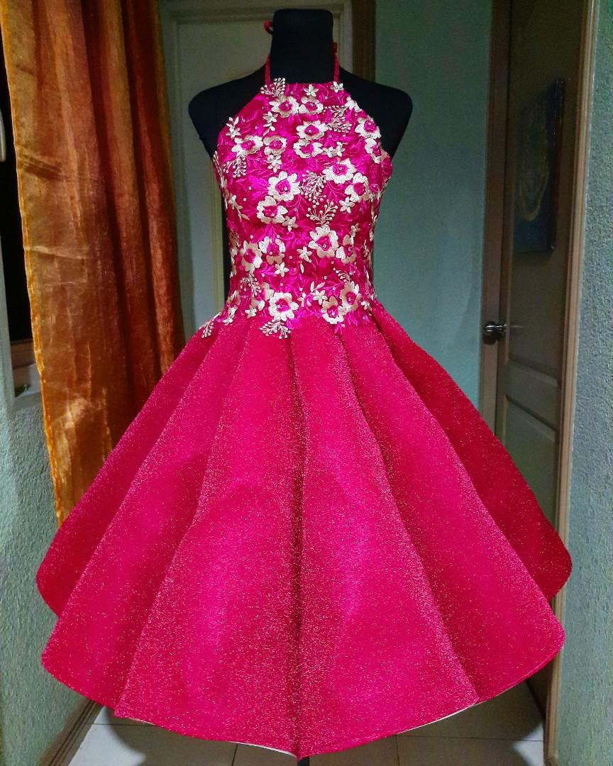 Pink Gown Umbrella cut, Women's Fashion, Dresses & Sets, Evening