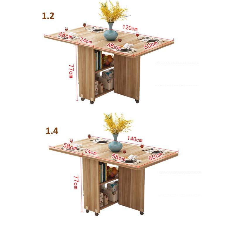 Extendable Dinning Table / Foldable Table (Category: Tables & Sets) located in Singapore. Submitted by kitchen_bathroom_wholesale (Listing ID 282741757, Image 3). Description: NEW Foldable Dinning Table / Folding Table / Study Table **With Stoarge Space** Able to use as dining table, study desk and etc For full measurement check image 2 colour black and Walnut Available Instock ! 2 Size 120cm / 140cm **PROMO** 120cm $198 (Retail $380) 140cm $208 