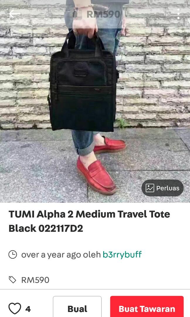 Tumi Alpha 2 Medium Travel Tote Bag Black 02211702 Women s Fashion Bags Wallets Cross body Bags on Carousell