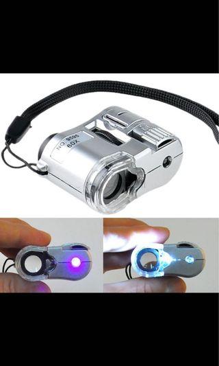 60X LED UV Microscope Loupe For Jewelry, Industry, Watch and DIY Tools!