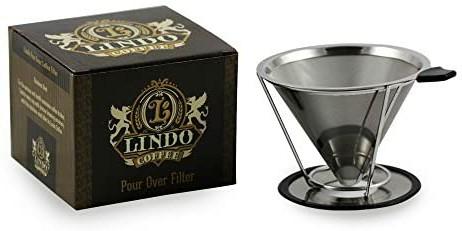 Lindo 4 Cup Stainless Steel Pour Over Coffee Filter