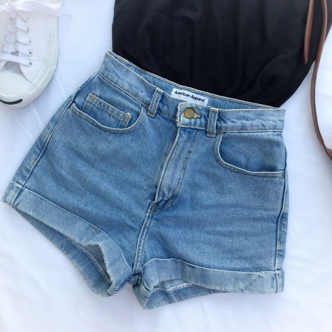 American apparel top mom shorts