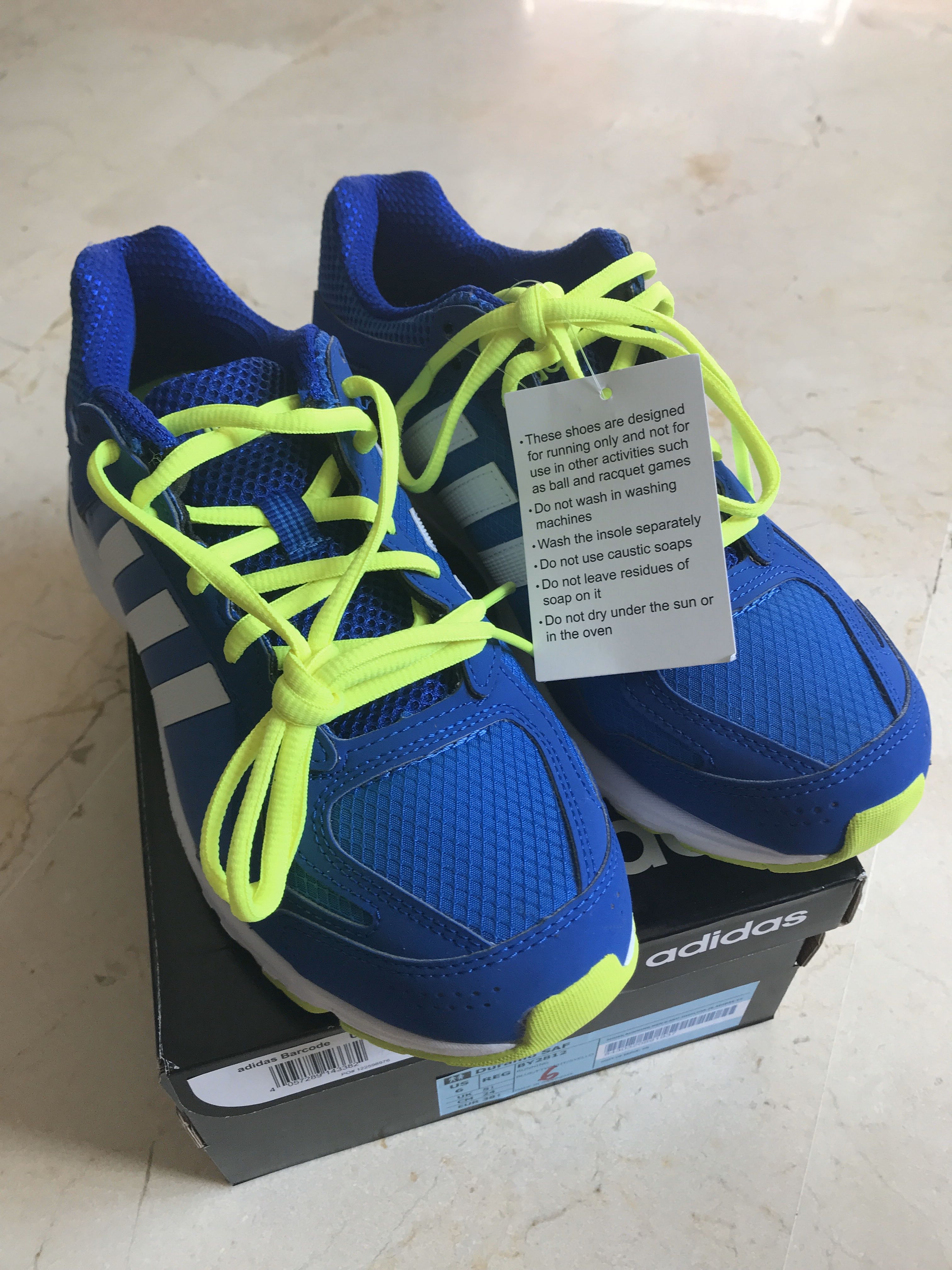 blue adidas running shoes
