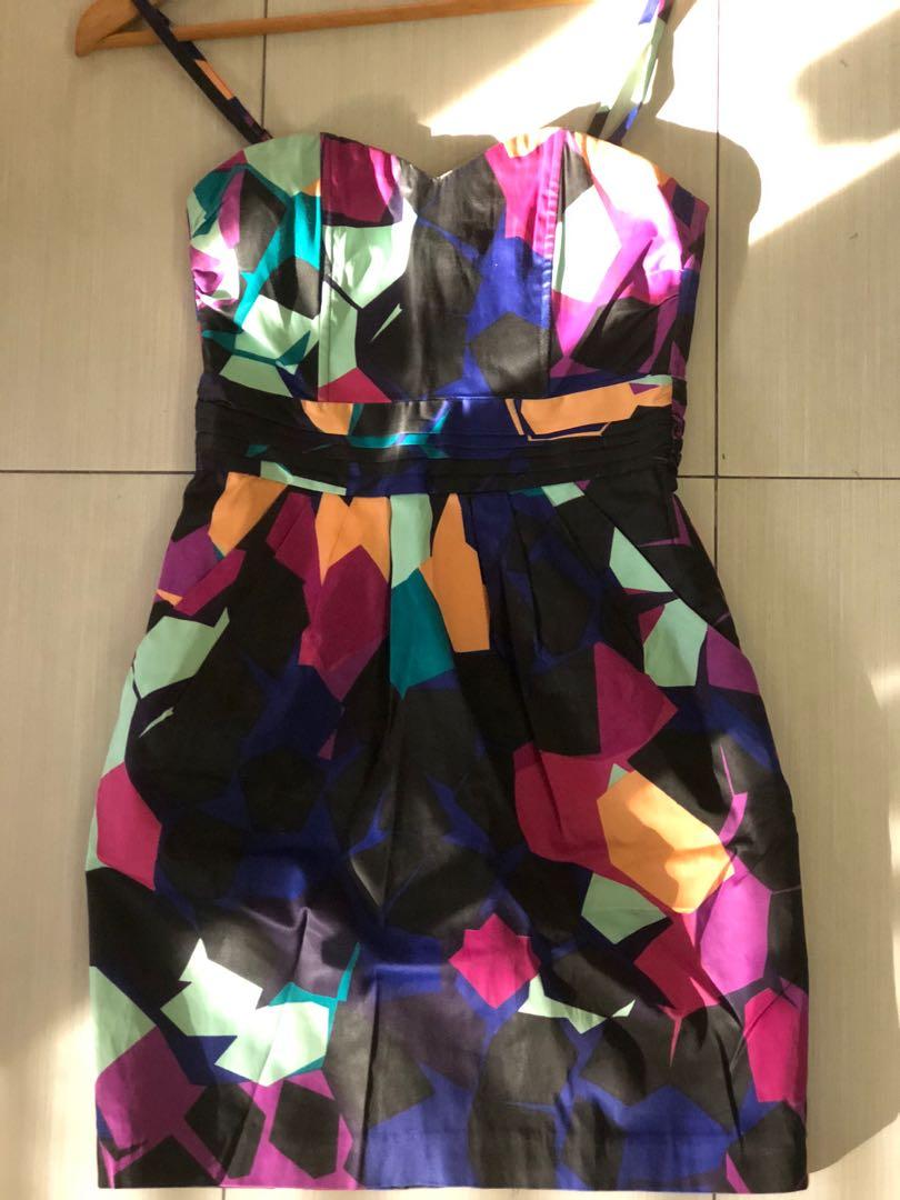 multi colored midi dress