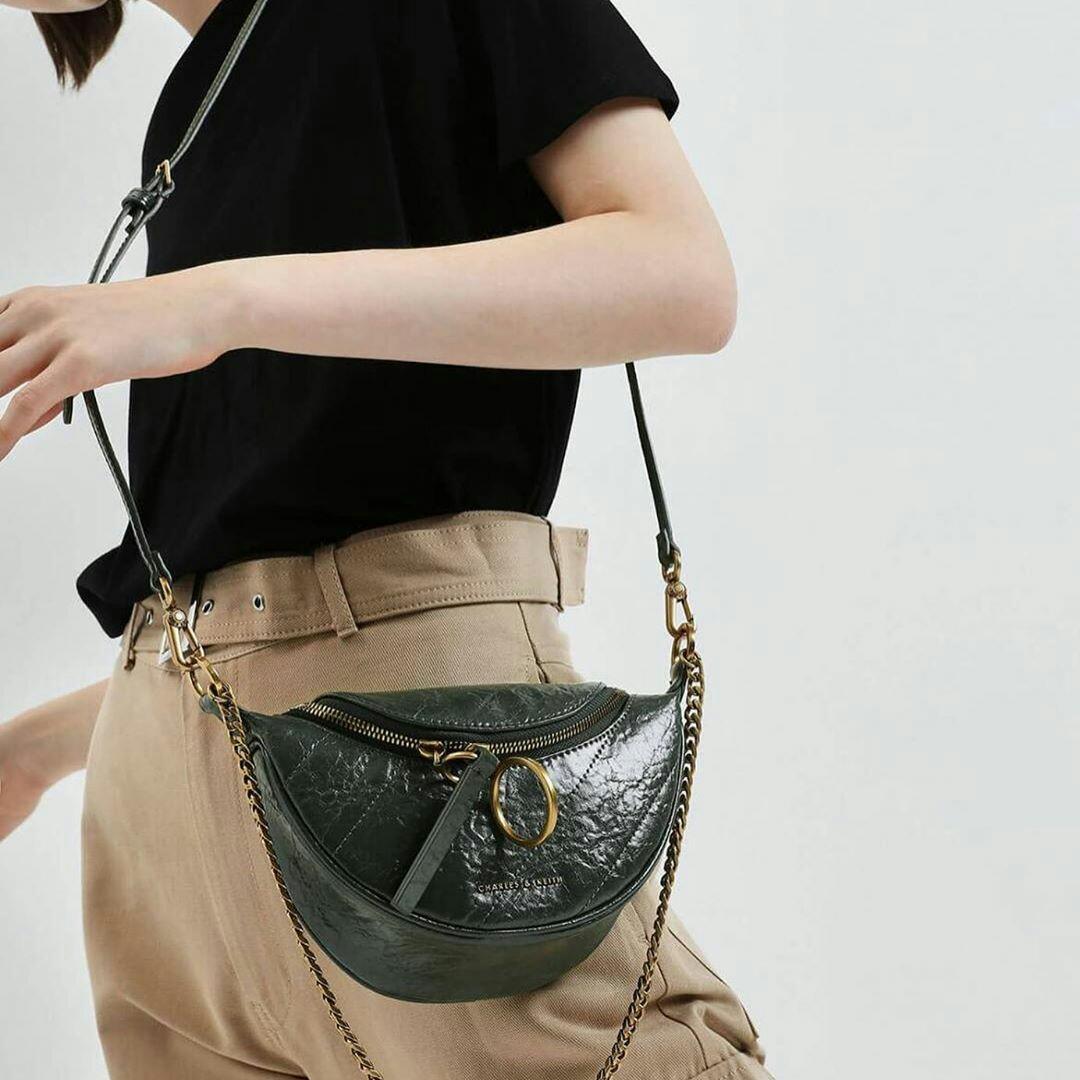 ck wrinkled patent crossbody