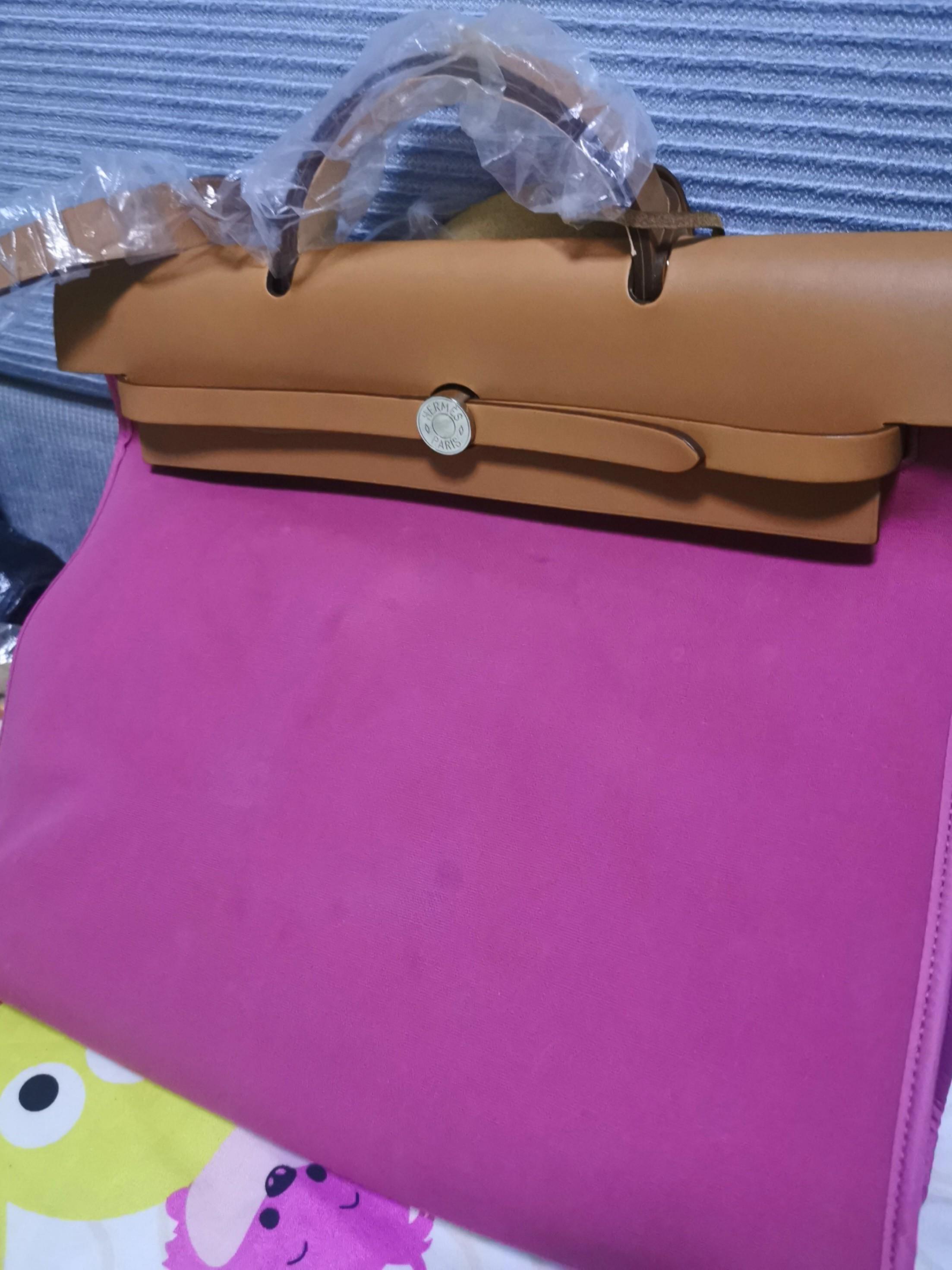 Hermes Pink Toile Officier Herbag Zip 39 Bag