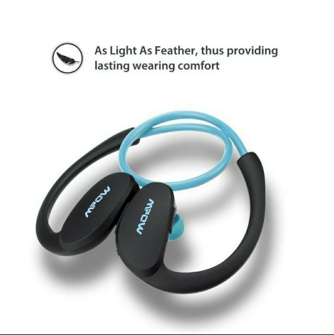 Mpow 2nd Gen Cheetah Sport Bluetooth 4.1 Wireless Stereo Headphones Headset Earphones Earbuds with AptX Microphone Hands free Calling for iphone 76s ipad ipod Touch and Other Android Smartphones Blue ...