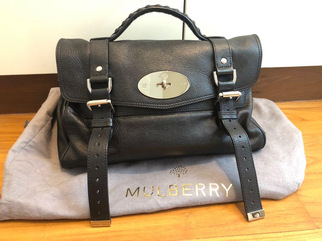 spille klaver Ekspert Vice Mulberry Alexa medium satchel black polished buffalo , Women's Fashion,  Bags & Wallets, Cross-body Bags on Carousell