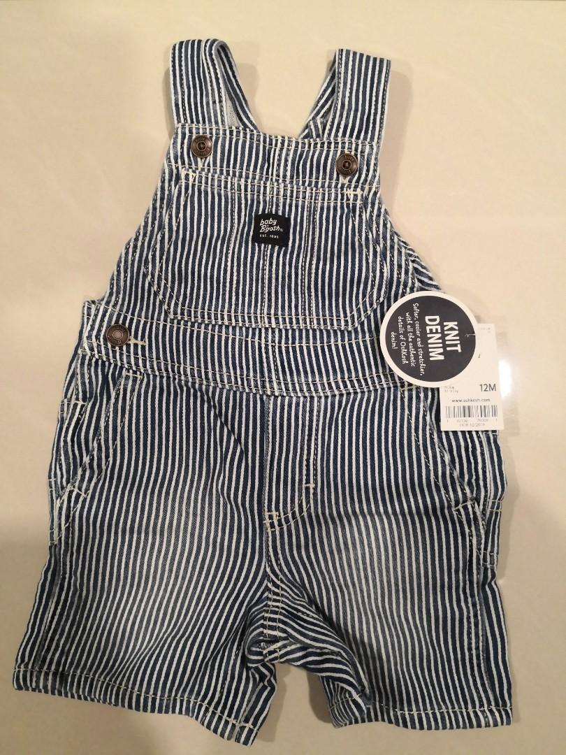 Oshkosh striped overalls baby clearance