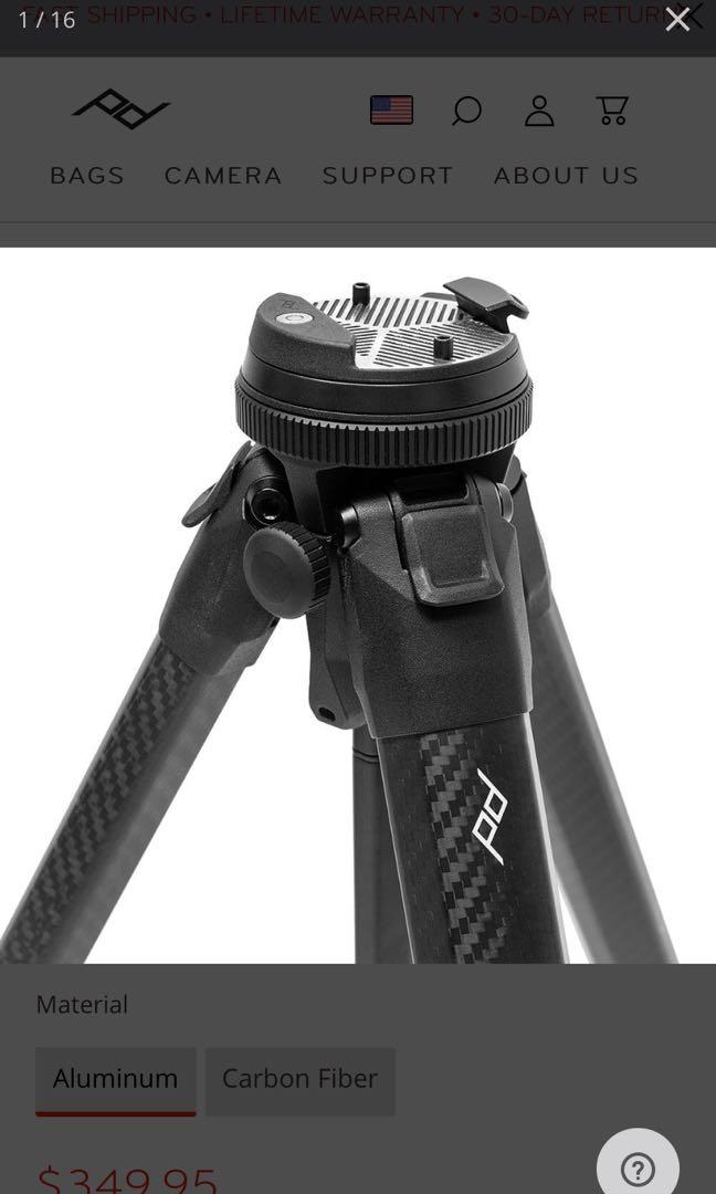 Peak Design Aluminium Tripod, Photography, Camera Accessories, Tripods