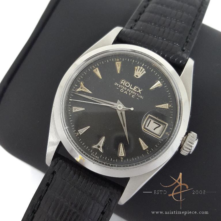Rolex Date Vintage Watch Ref 6535 with Shark Tooth Markers 1945
