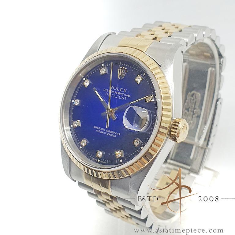 Rolex Datejust 16233G - Factory Diamond Dial. — Danny's Vintage Watches