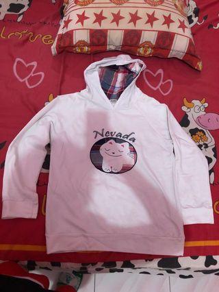 hoodie jaket nevada putih XL