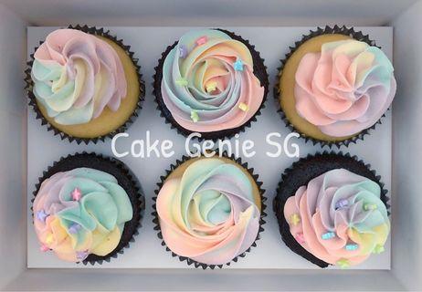 Rainbow cupcakes