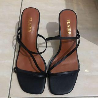 Black Transparent Block Heels