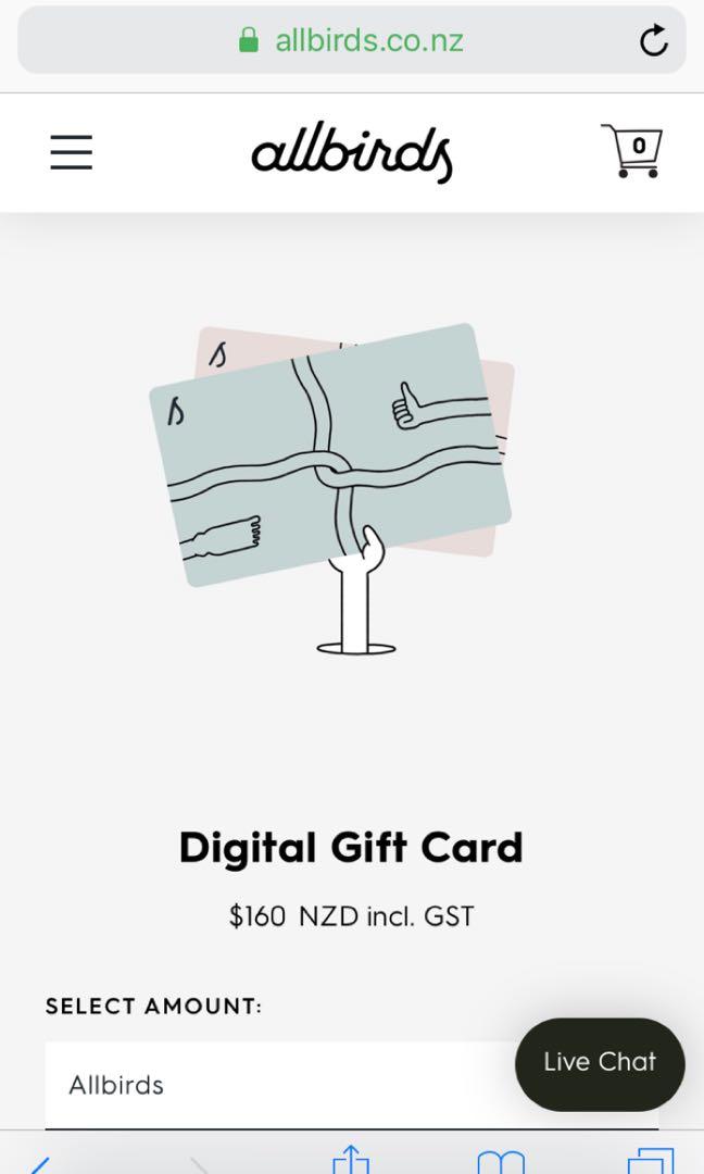 ALL BIRDS GIFT VOUCHER WORTH 160 Tickets Vouchers on Carousell
