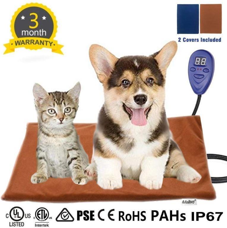 Asltoy Pet Heating Pad,Dog Cat Electric Warming Mat Heat Pad ...
