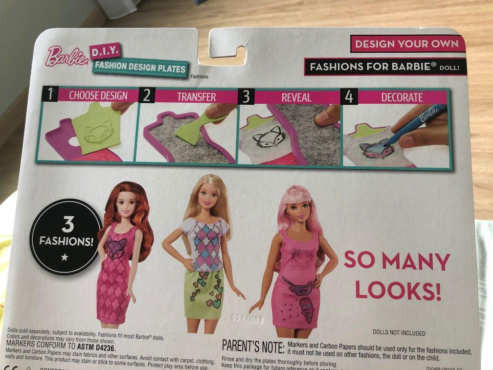 Barbie diy fashion clearance design plates