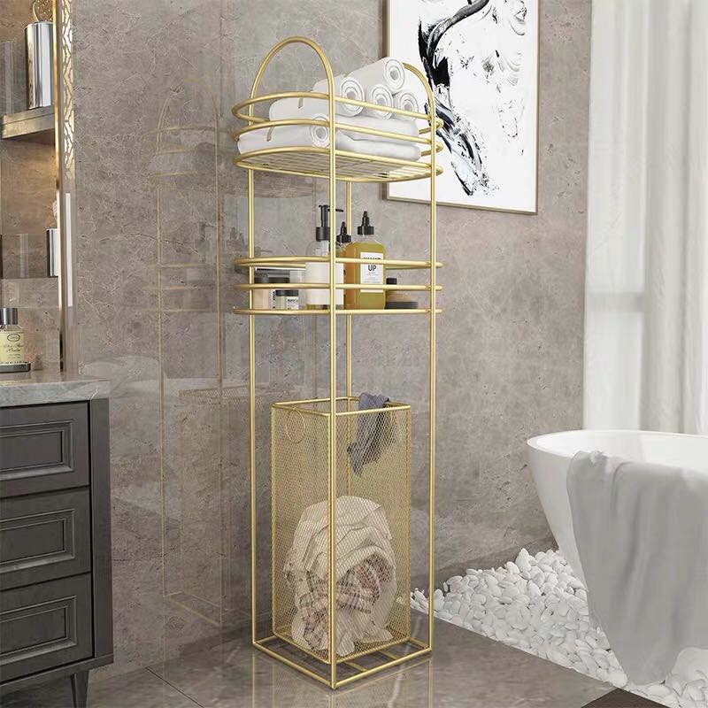 Nordic Style Bathroom Storage Rack With Laundry Basket Furniture Shelves Drawers On Carousell