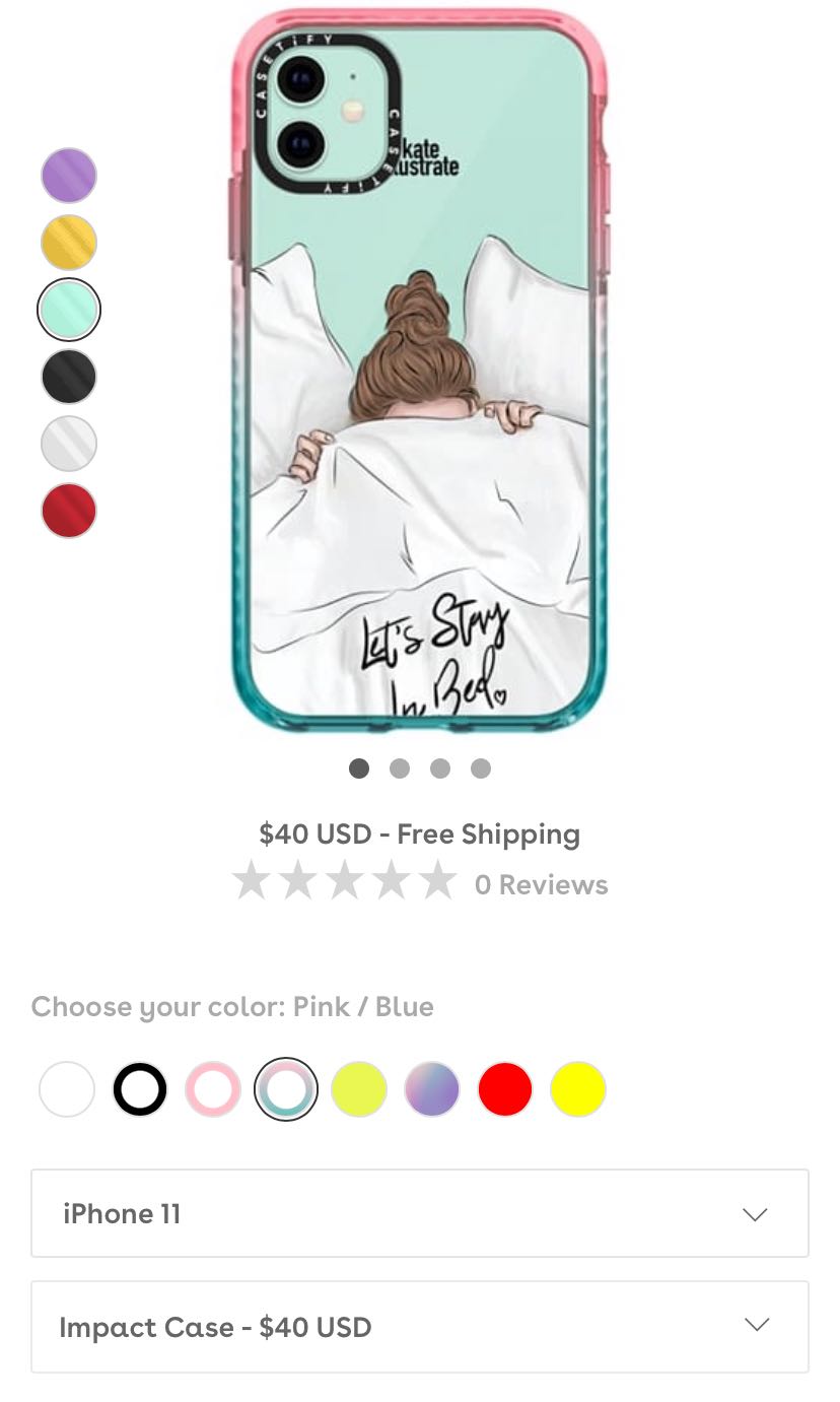 Casetify iphone 11 (Let’s stay in bed) impact case