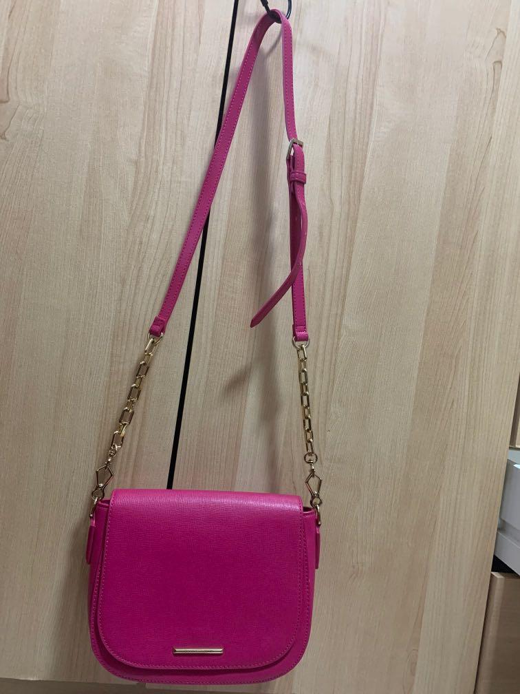charles and keith pink sling bag