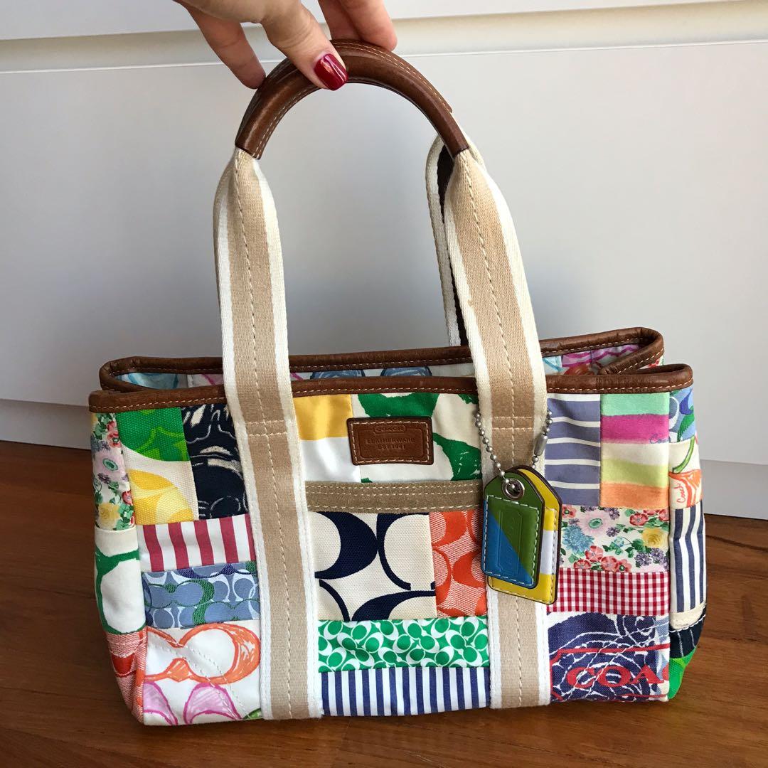 SOLD Coach Hamptons Weekend Patchwork Tote Luxury Bags Wallets