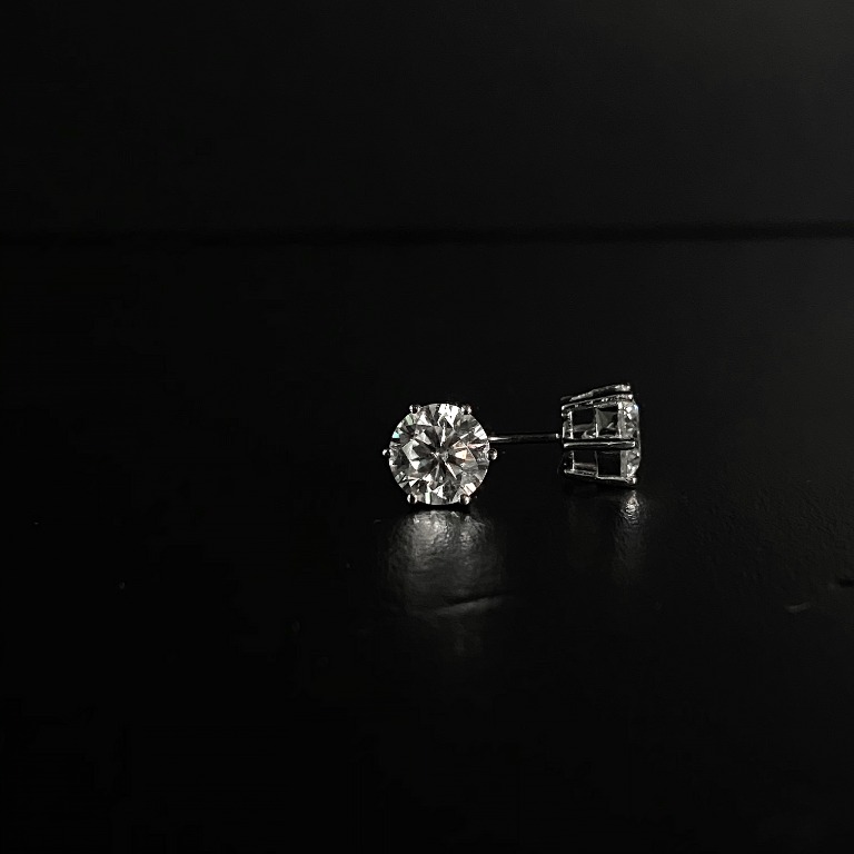 莫桑石(美國GIA鑑定)6爪耳環 (0.5-1.5cts) 男女款 生日週年紀念女朋友老婆鑽石母親節禮物