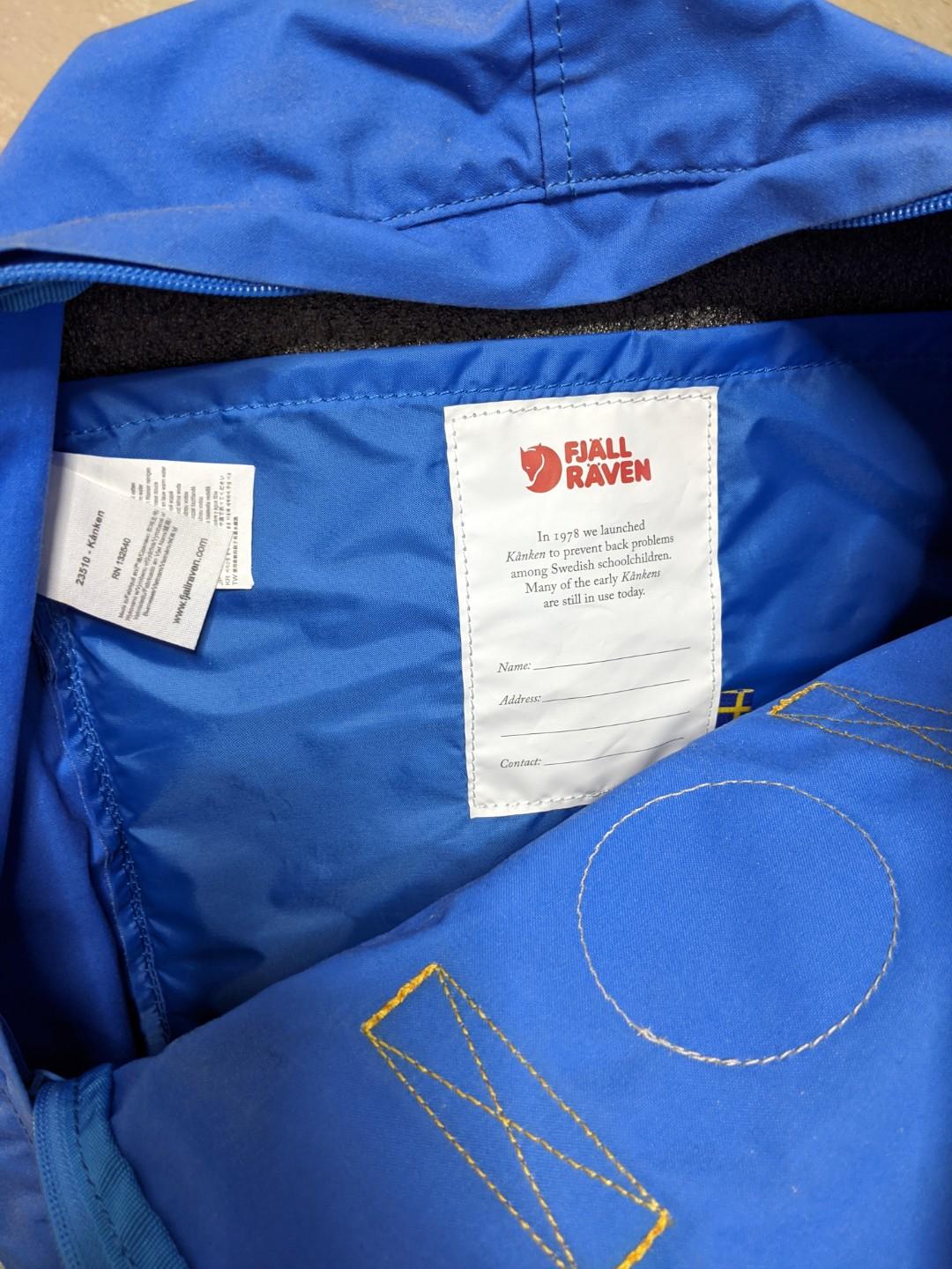 HARDLY USED FJALLRAVEN KANKEN 16L in UN BLUE AND WARM YELLOW BACKPACK