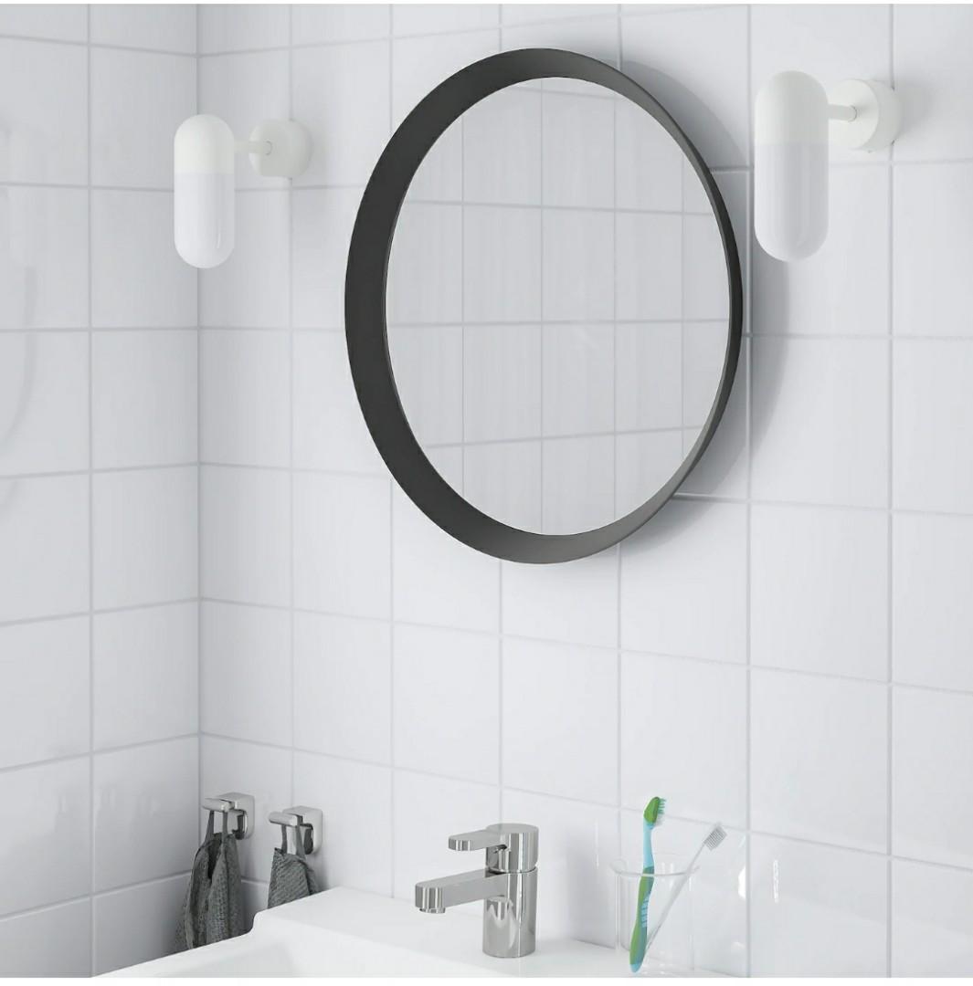 IKEA LANGESUND Mirror 50cm Dark Grey, Furniture & Home Living, Home