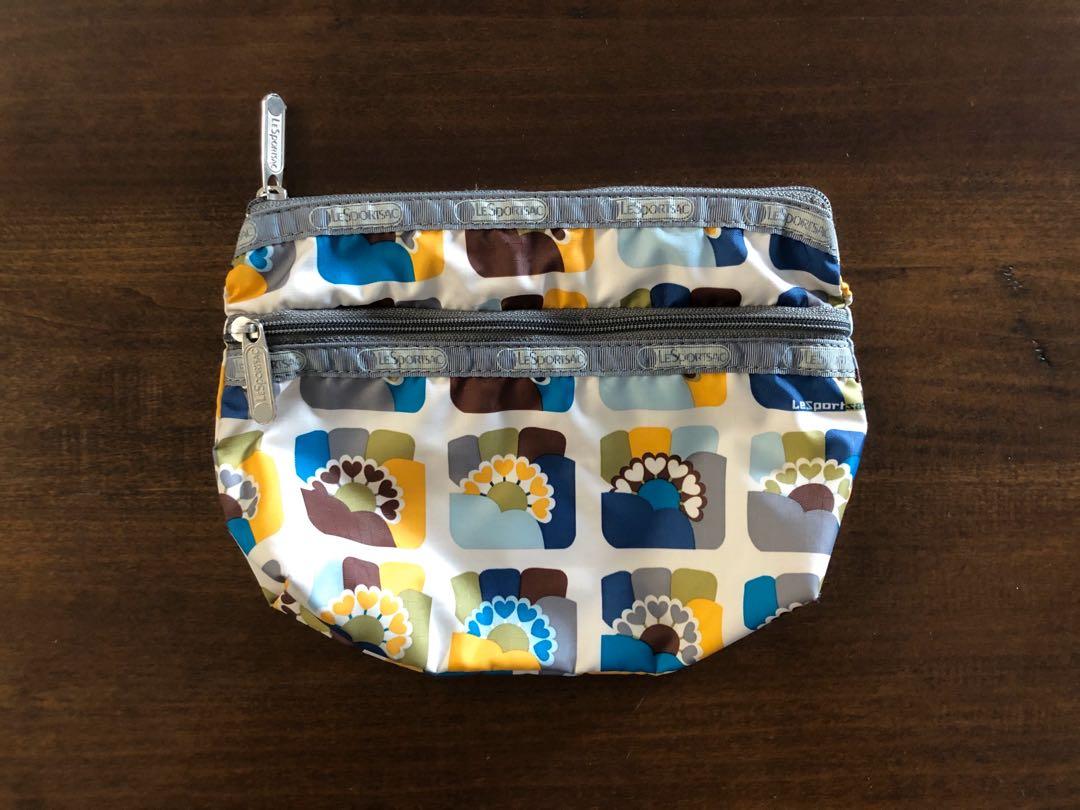 LeSportsac 2 Zipper Compartment Pouch (100 Original), Women's Fashion