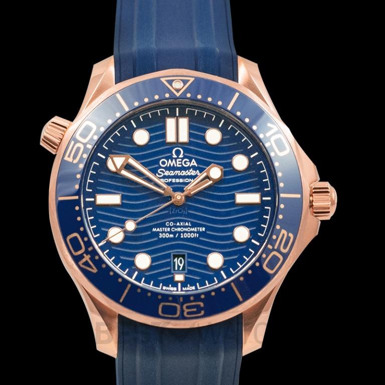 New Omega Seamaster Diver 300 M Co Axial Master Chronometer 42 Mm Automatic Blue Dial Sedna Gold Men S Watch 210 62 42 20 03 001 Luxury Watches On Carousell