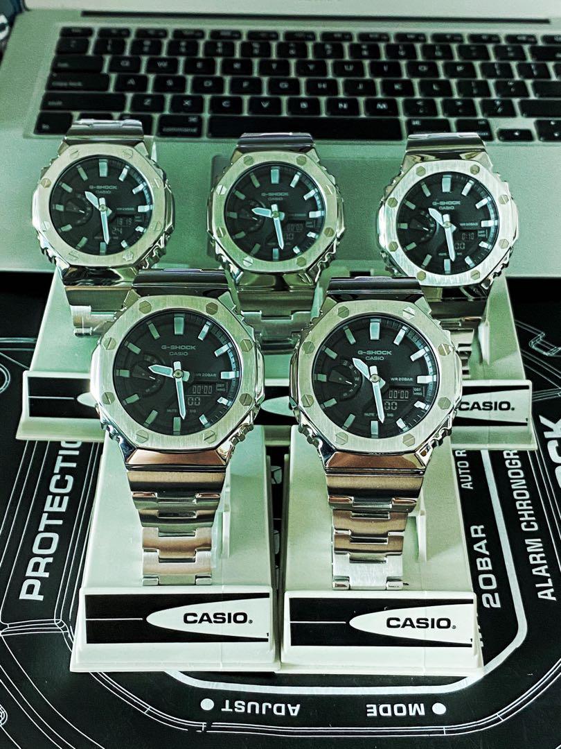 Ga2100 Silver G Shock Bezel Strap Watch Bezel Strap Set Metal Stainless Steel Ebay