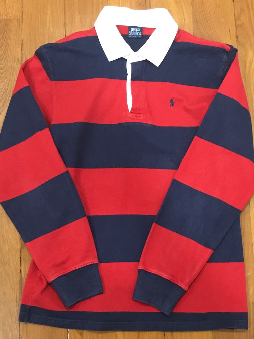 Polo Ralph Lauren rugby jersey stripe red Luxury Apparel on