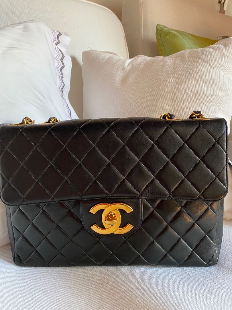 Chanel Big Matelasse Caviarskin Double flap Double chain bag Black  Sil｜ap050101｜ALLU UK｜The Home of Pre-Loved Luxury Fashion