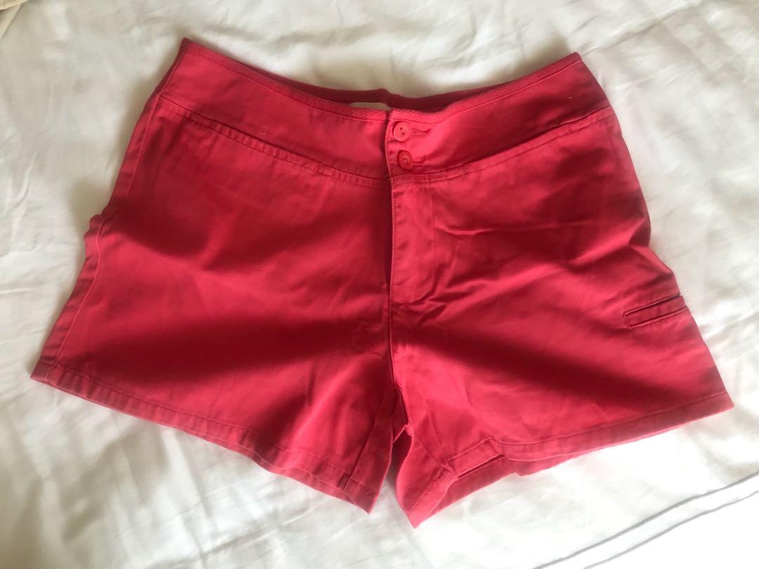 Red short pants clearance