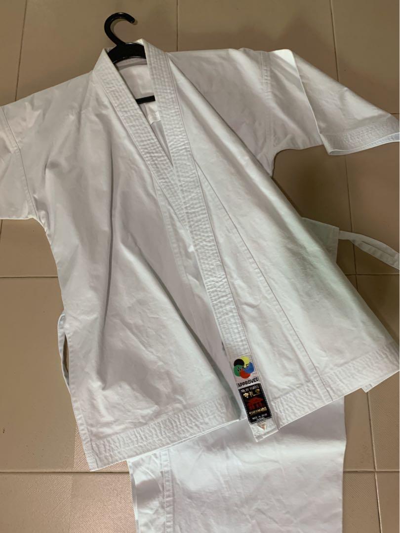 Martial Arts MMA.00/140 NEW Karate Uniform White Gi Adult Kids w/White belt 