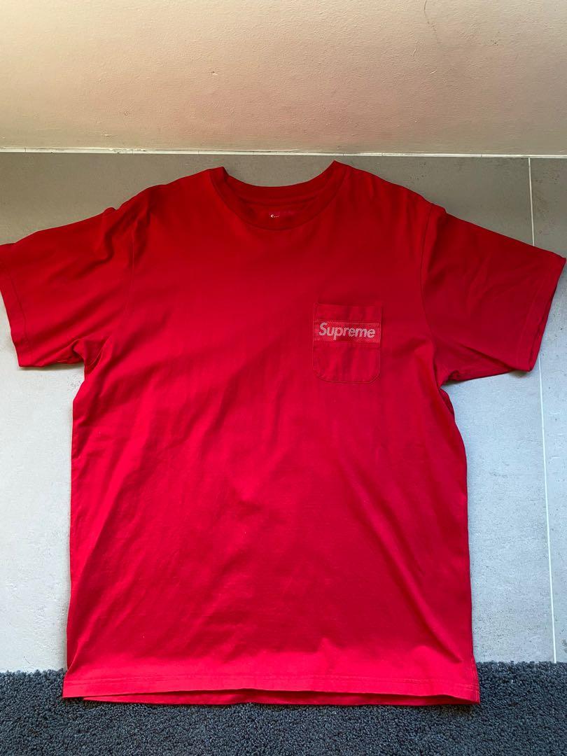Supreme mesh pocket tee Men s Fashion Tops Sets Tshirts Polo Shirts on Carousell