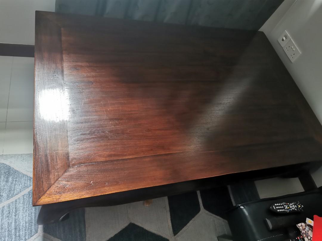 Table (Category: Tables & Sets) located in Singapore. Submitted by helmikenet (Listing ID 283087334, Image 3). Description: Solid teak wood table. Measurement 150x100x40. Self collect, Westside.