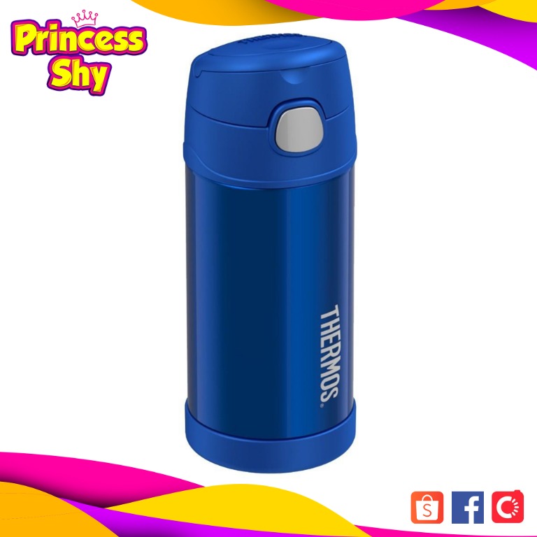 Thermos Funtainer Stainless Steel Water Bottle With Straw 12oz Blue Home Furniture Home Tools And Accessories On Carousell