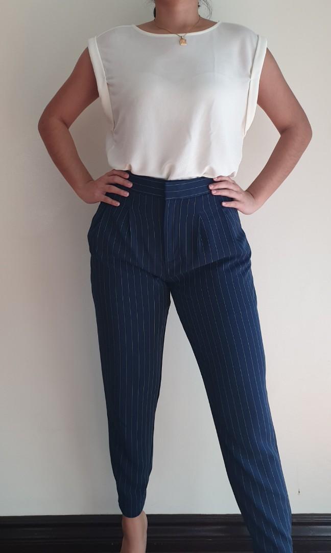 uniqlo pinstripe trousers