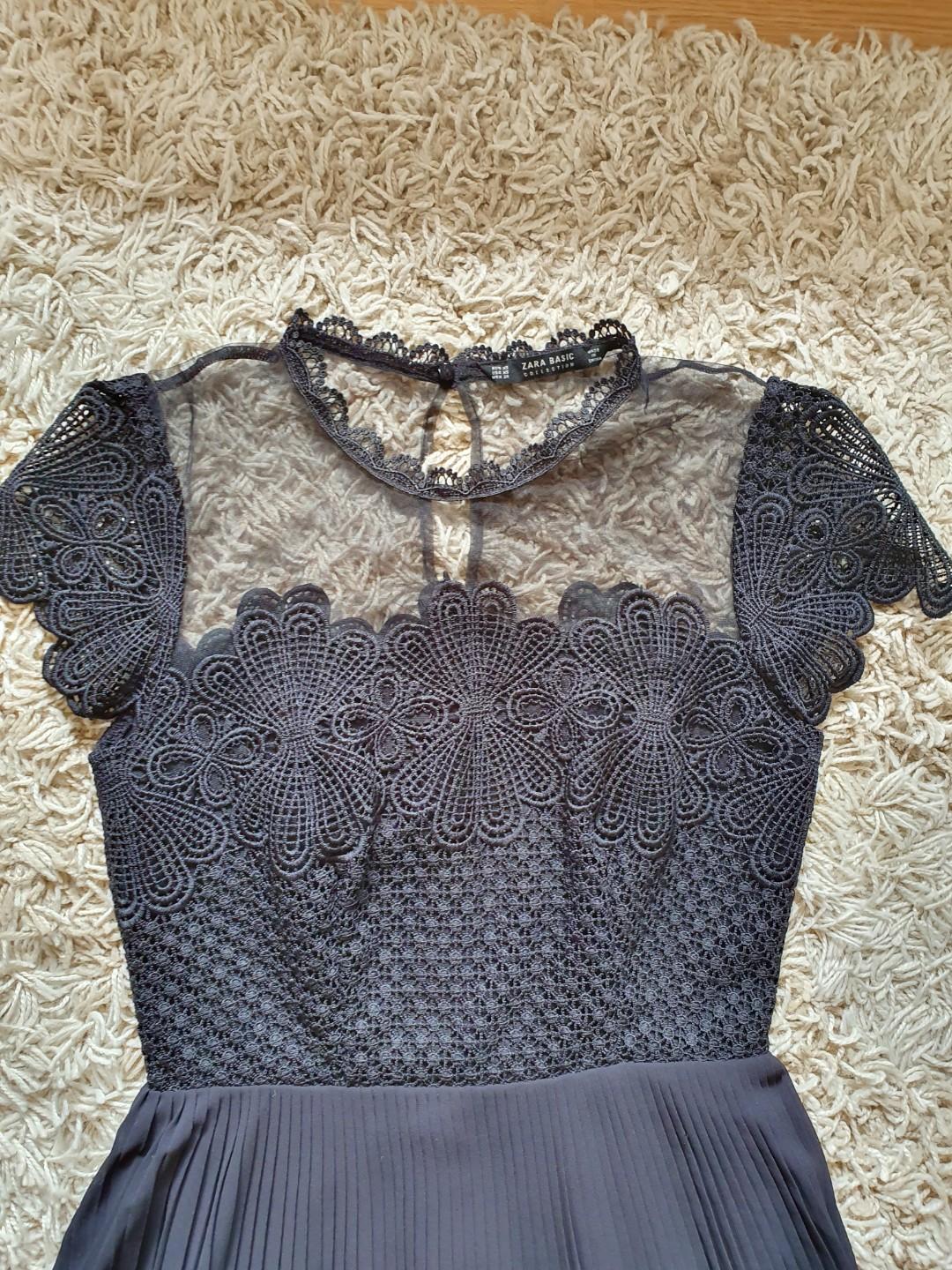 zara contrast lace dress Zara CONTRAST LACE DRESS