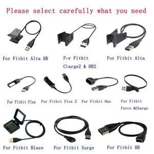 USB Charger Cable FitBit Flex One Charge Alta HR Blaze Surge Ionic Versa Inspire 