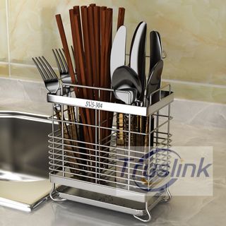 Dish Drying Rack, 304 Stainless Steel Double layer Dish Rack with Trays,  Utensil Holder, Cutting Board Holder, Rustproof Dish Drainer for Kitchen  Counter, Silver 