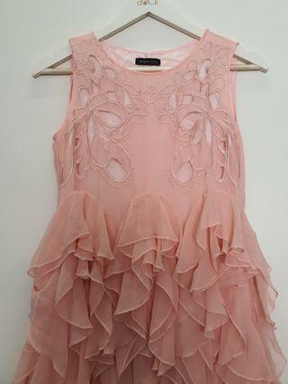 bcbg peach dress