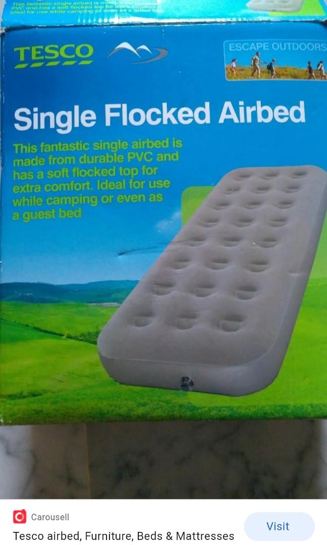 Single flocked outlet airbed tesco