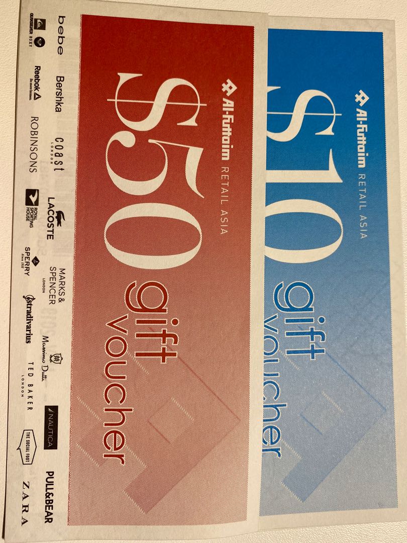 AlFuttaim Voucher (Zara, pull& bear, Robinson), Tickets & Vouchers, Vouchers on Carousell