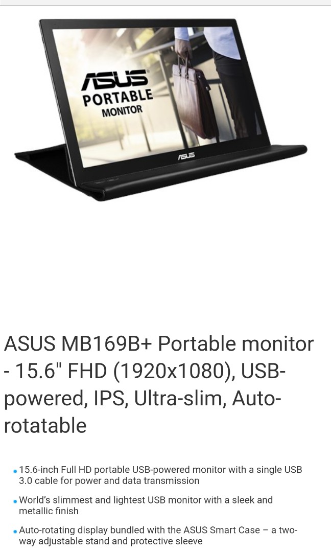 ASUS MB169 monitor, Computers & Tech, Parts & Accessories, Monitor