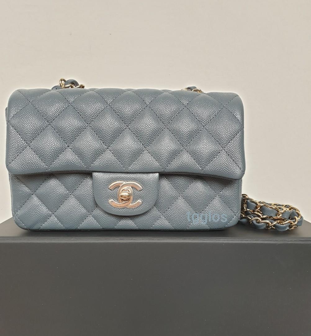 Chanel Mini Rectangular in Grey Caviar LGHW, Luxury, Bags & Wallets on  Carousell