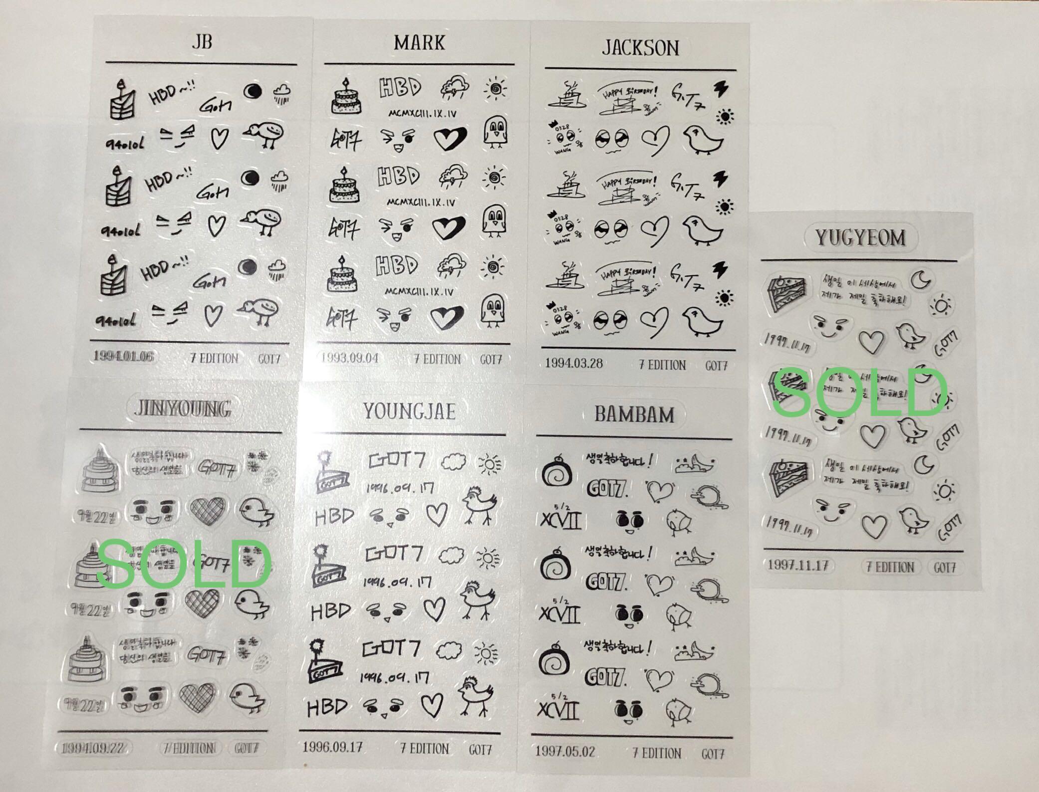 Got7 7 Edition Member Stickers Hobbies Toys Collectibles Memorabilia K Wave On Carousell The group is composed of seven members: got7 7 edition member stickers