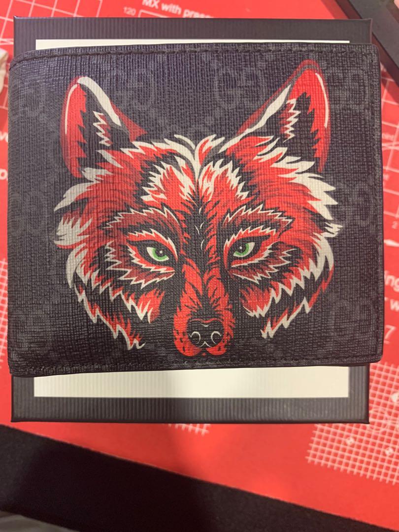 Gucci Wallet GG supreme wolf wallet Luxury Bags Wallets on